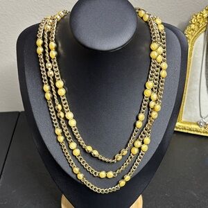 Banana Republic Chic Gold and Yellow Multi-Layer Necklace